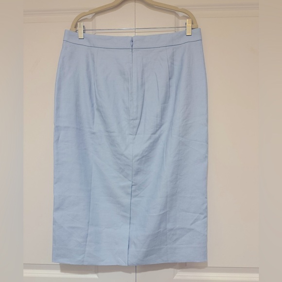 J. Crew Button Front Pencil Skirt No. 3 in stretch linen blend BG550 SZ 14 - Picture 4 of 7